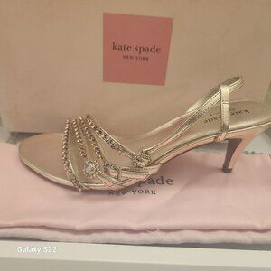 Kate Spade Womens Makenna Leather Embellished Evening Heels 9. NIB